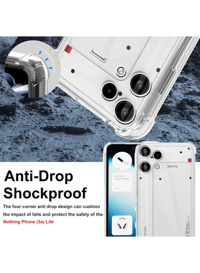 جراب شفاف لهاتف Nothing Phone 3a Lite مع حواف معززة، تصميم نحيف، مقاوم للصدمات، مصنوع من مادة TPU المرنة. - Image 3